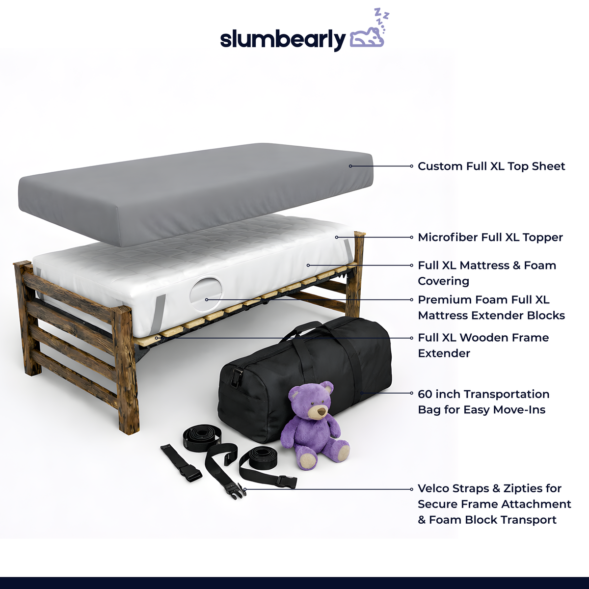 Bed Expander Kit – slumbearly | Dorm Bed Expander Kit & Bedding